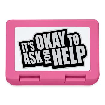 It's Okay To Ask For Help Help Questions Saying Logo - Lunchbox - pink - Front