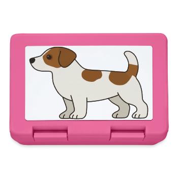 Chien de dessin animé Beagle Brun blanc - Boîte à goûter - rose - Devant