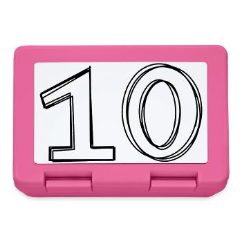 Zahl 10 handgezeichnet - Brotdose - Pink - Vorne