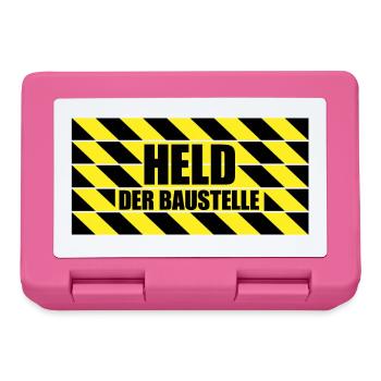 Held der Baustelle! | Bauarbeiter Geschenkidee - Brotdose - Pink - Vorne