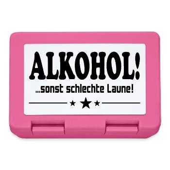 Alkohol trinken Schlechte Laune Alkohol Saufen - Brotdose - Pink - Vorne