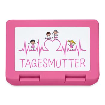 Childminder heartbeat with heart and children pink - Lunchbox - pink - Front