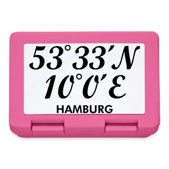 Hamburger Koordinaten von Hamburg - Brotdose - Pink - Vorne