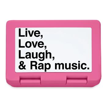 live love laugh and rap - pour fans de musique rap - Boîte à goûter - rose - Devant