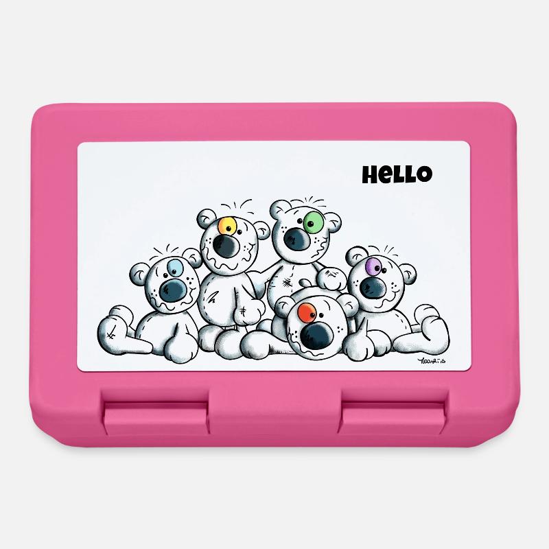 Hello Teddys - Polar Bear - Bears - Comic - Lunchbox - pink