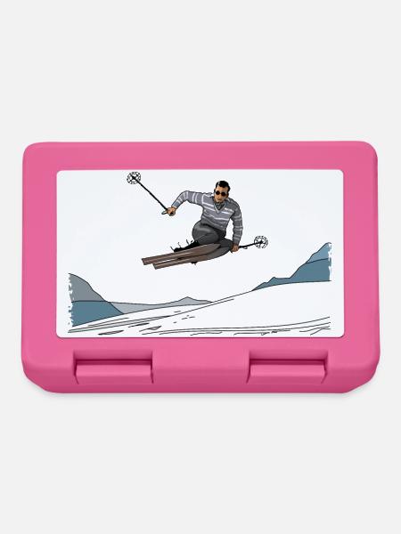 Skifahren, Pistenspaß - Brotdose - Pink