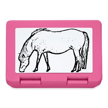 Horse black - Lunchbox - pink - Front