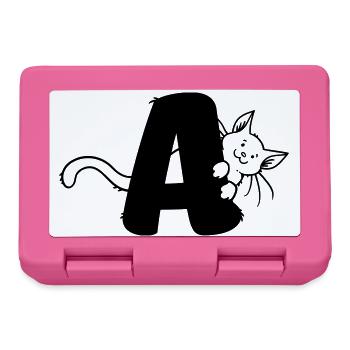 Katze Buchstabe A - Brotdose - Pink - Vorne