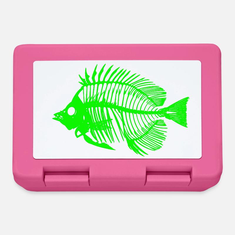 Leuchtender Fisch Skeleton Design - Brotdose - Pink