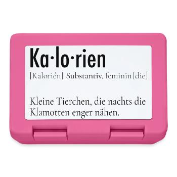 Kalorien Definition – Lustiger Spruch - Brotdose - Pink - Vorne