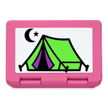 Camping Tent Moon Graphic - Lunchbox - pink - Front