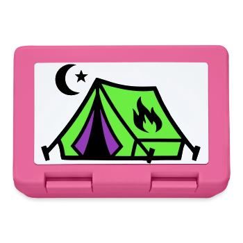 Zelt Lagerfeuer Festival Icon - Brotdose - Pink - Vorne