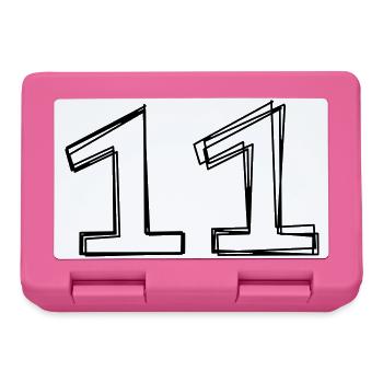 Zahl 11 handgezeichnet - Brotdose - Pink - Vorne