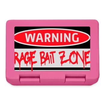Warning Rage Bait Caution Zone Sign Fun Warning - Lunchbox - pink - Front