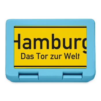 Panneau de nom de lieu de Hambourg Allemagne - Boîte à goûter - bleu saphir - Devant