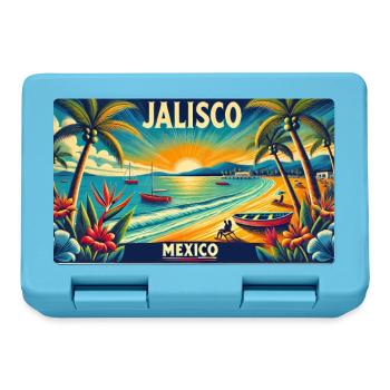 Jalisco Mexico beach palm design - Lunchbox - sapphire blue - Front