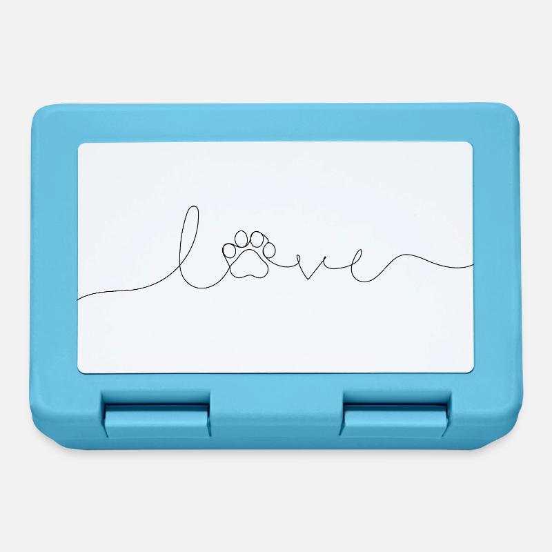 Amour dans la patte de chat - espèces minimalistes - Boîte à goûter - bleu saphir