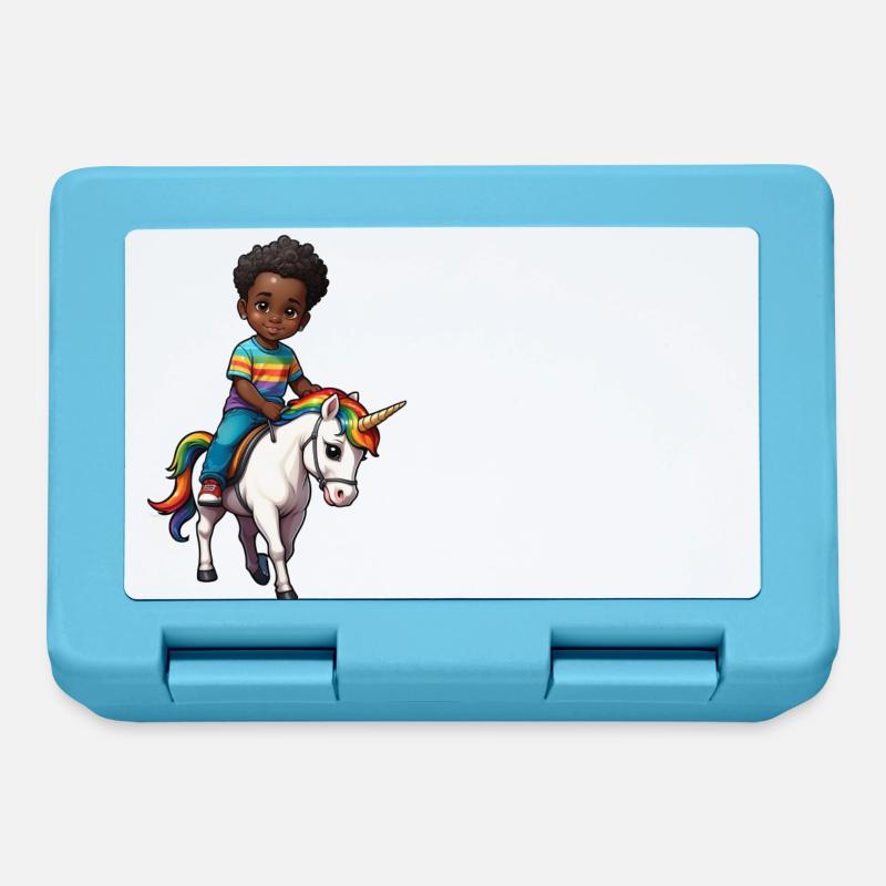 Idée cadeau garçon licorne - Boîte à goûter - bleu saphir