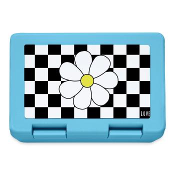 Check, check, Blümchen - Brotdose - Saphirblau - Vorne