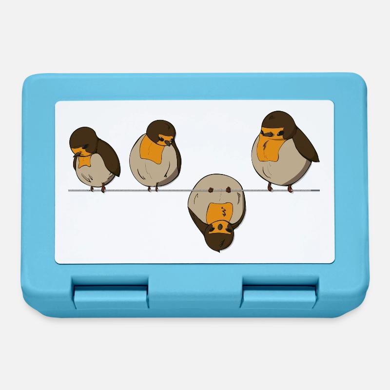 Birds on a wire - Lunchbox - sapphire blue