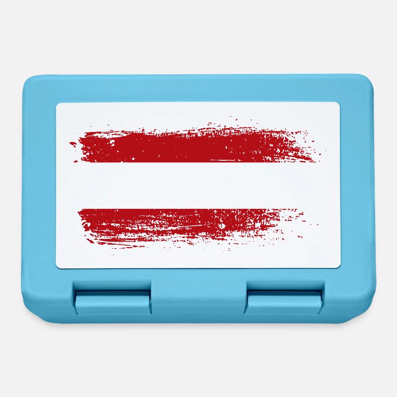 Triple Red X Stripes - Lunchbox - sapphire blue