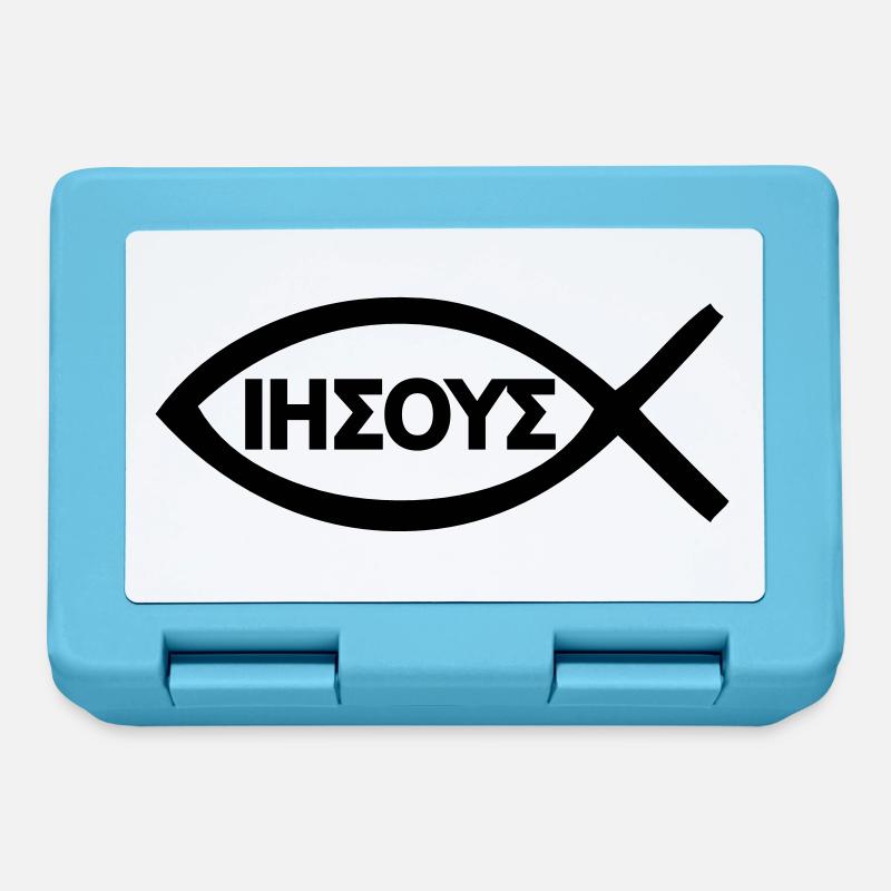 Chrétiens Jesus Poisson Symbole - Boîte à goûter - bleu saphir
