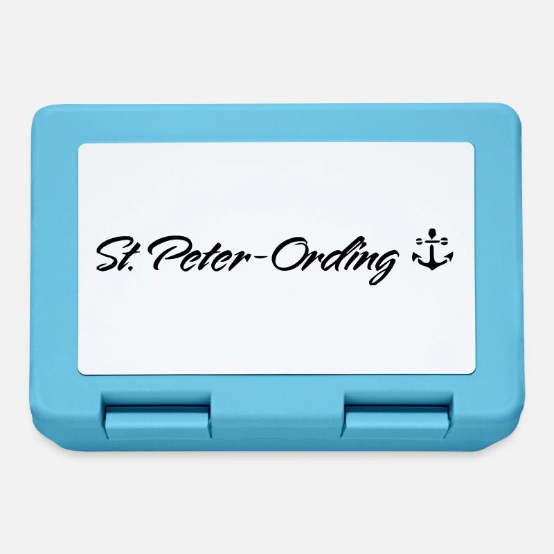 St Peter Ording mit Anker - Brotdose - Saphirblau