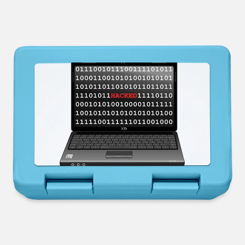 Ordinateur portable piraté - Boîte à goûter - bleu saphir