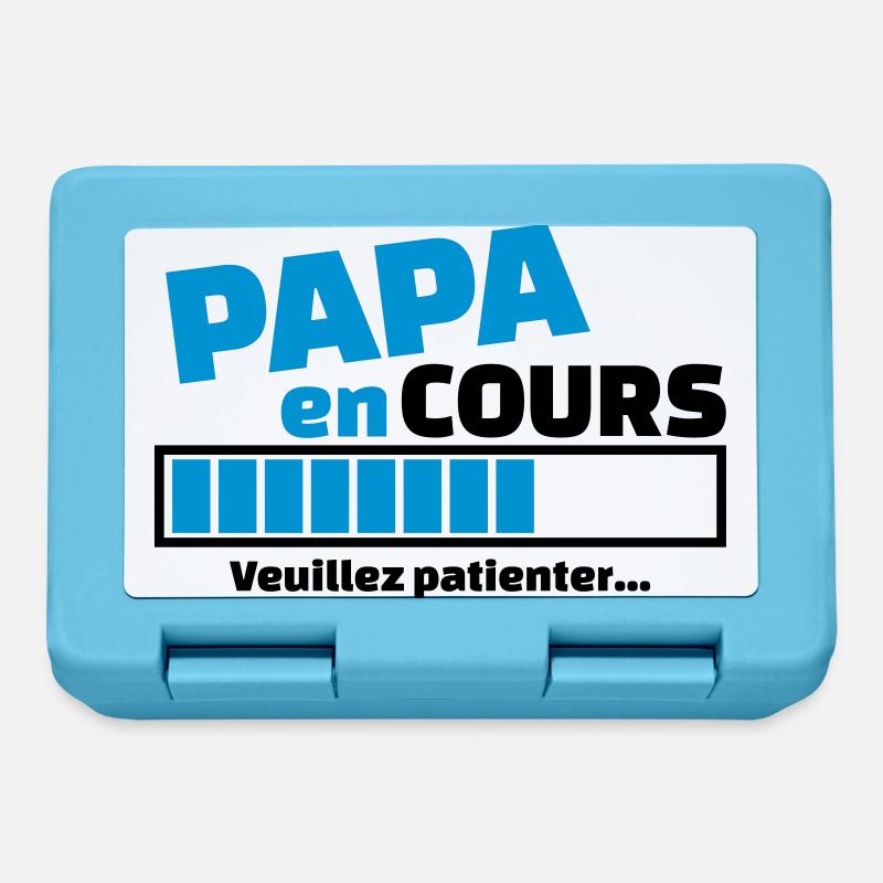 papa en cours veuillez patienter - Boîte à goûter - bleu saphir
