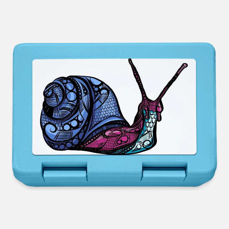 escargot - Boîte à goûter - bleu saphir