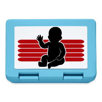 Baby Motiv winken Body Strampler Lustige Sprüche - Brotdose - Saphirblau - Vorne