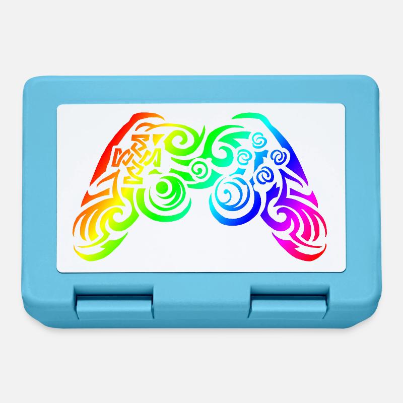 Controller Regenbogen Tribal Tattoo Gaming - Brotdose - Saphirblau