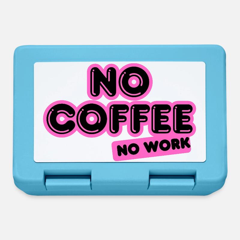 No Coffee No Work – Funky neon pink Design - Brotdose - Saphirblau