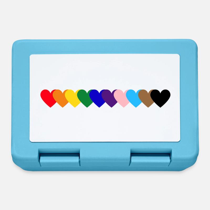 Regenbogen Herzen Pride - Brotdose - Saphirblau