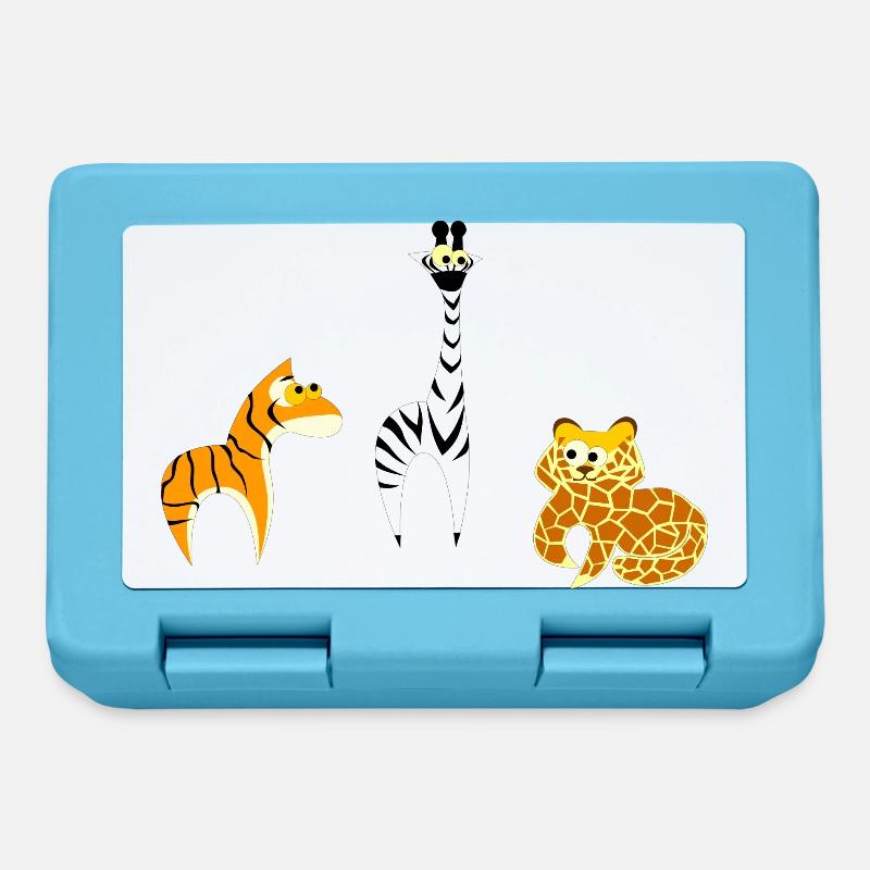 Animaux de zoo - Boîte à goûter - bleu saphir