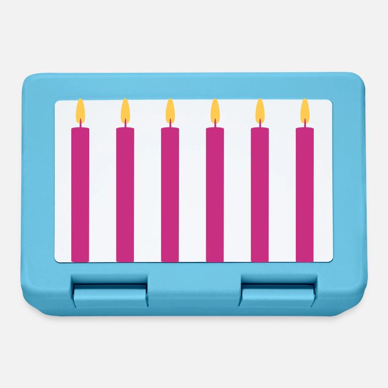 6 candles / / six / / sixth birthday / / sixth - Lunchbox - sapphire blue