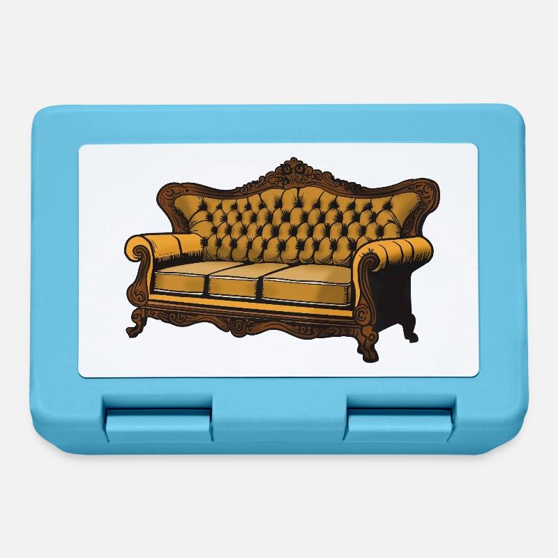 Victorian Velvet Sofa Graphic - Lunchbox - sapphire blue