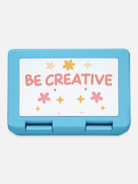 Sei kreativ – Pastel Doodle Tippfehler - Brotdose - Saphirblau