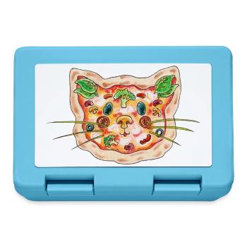 Chat à pizza - Boîte à goûter - bleu saphir - Devant