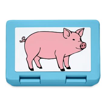 Schwein rosa Metzger Fleischer Geschenk - Brotdose - Saphirblau - Vorne