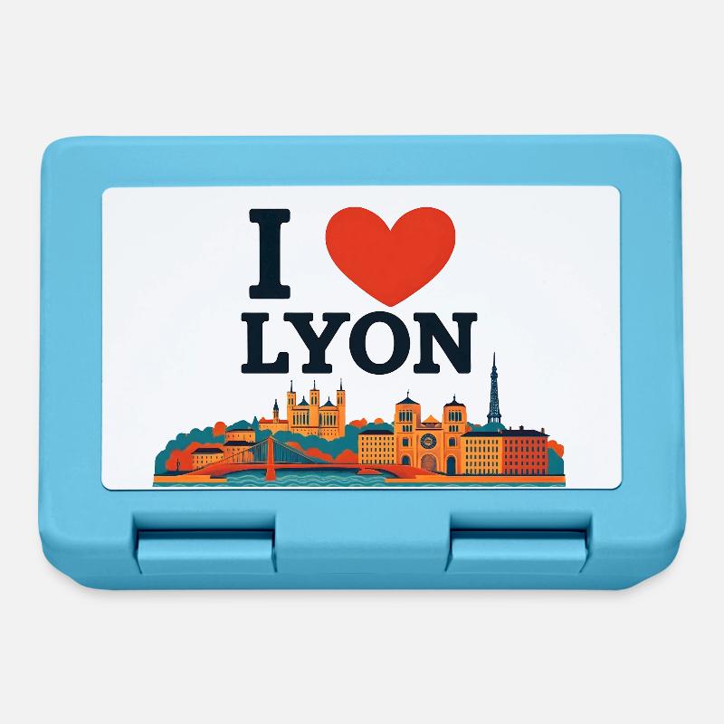 I Love Lyon – Skyline Coloré - Boîte à goûter - bleu saphir