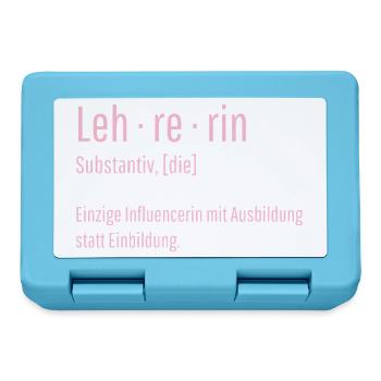 Lehrerin Substantiv Influencerin Schule Geschenk - Brotdose - Saphirblau - Vorne