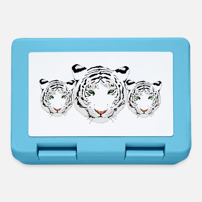 tigre blanc - Boîte à goûter - bleu saphir