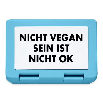 nicht vegan sein ist nicht ok - Brotdose - Saphirblau - Vorne