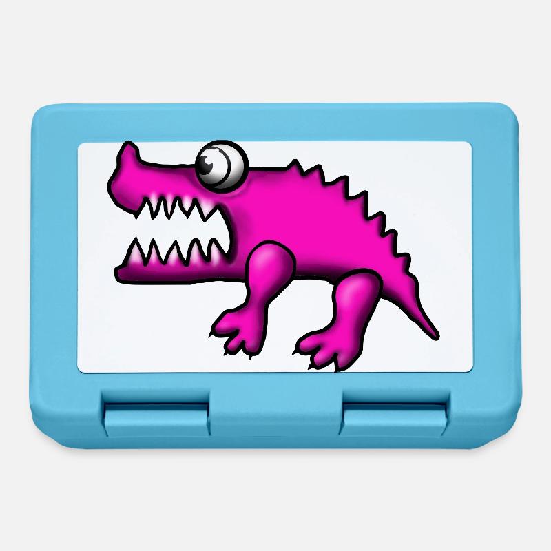 crocodile rose - Boîte à goûter - bleu saphir