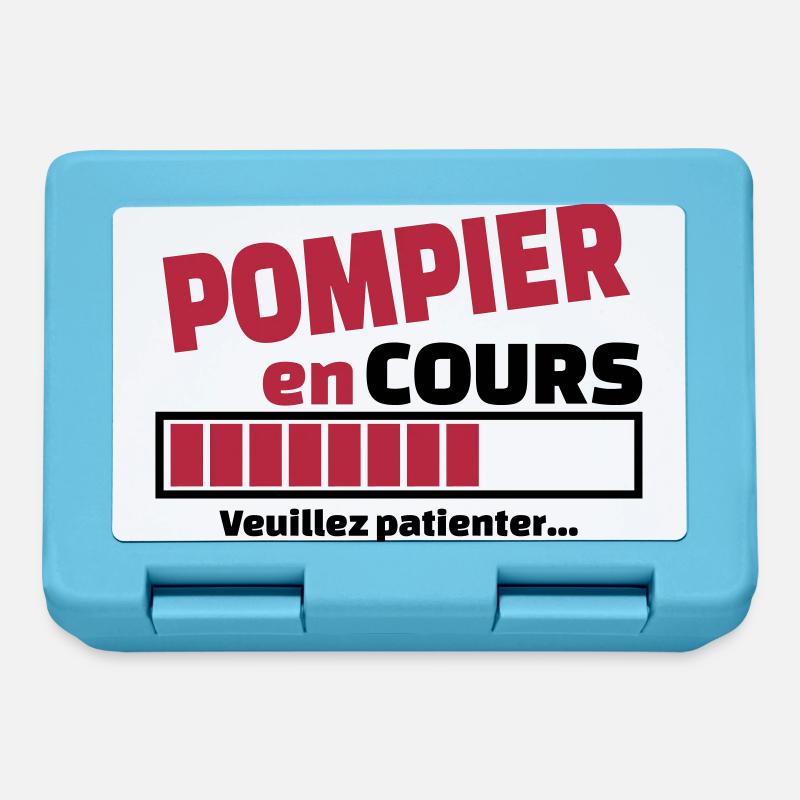 pompier en cours - Boîte à goûter - bleu saphir