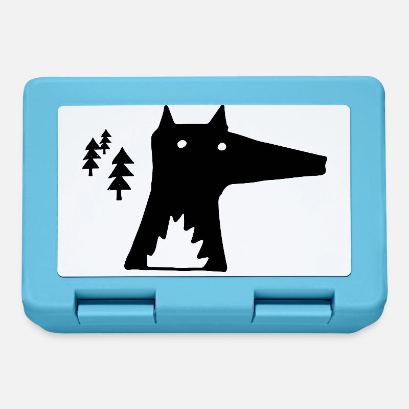 Fox forest drawing - Lunchbox - sapphire blue