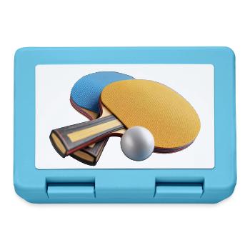 Farbkontrast Tischtennis-Paddles - Brotdose - Saphirblau - Vorne