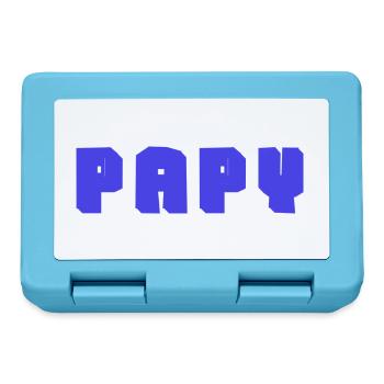 PAPY. FÊTE DES PÈRES. BONNE FÊTE PAPY. JE T'AIME. - Boîte à goûter - bleu saphir - Devant