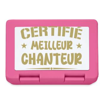 Zertifizierter bester Sänger – Sängergeschenk - Brotdose - Pink - Vorne